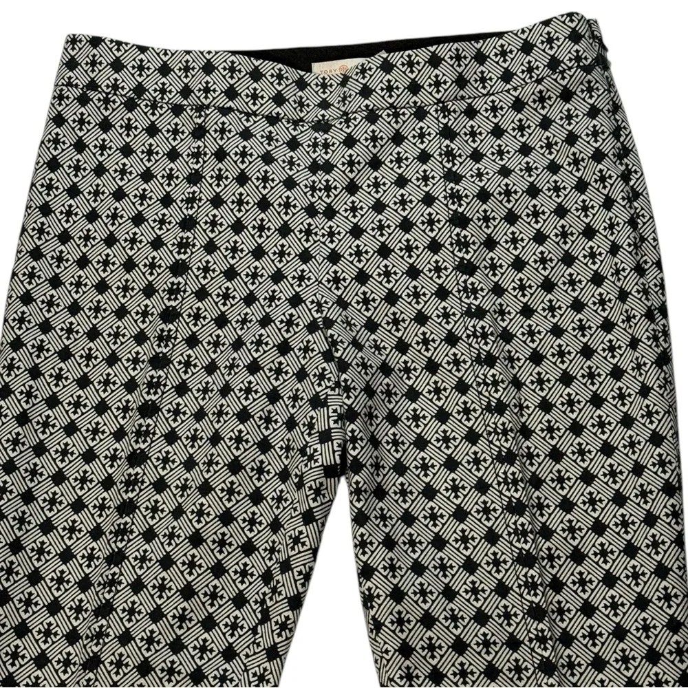 Tory Burch 4 'Callie' Jacquard Seamed Crop Pants Black and Ivory